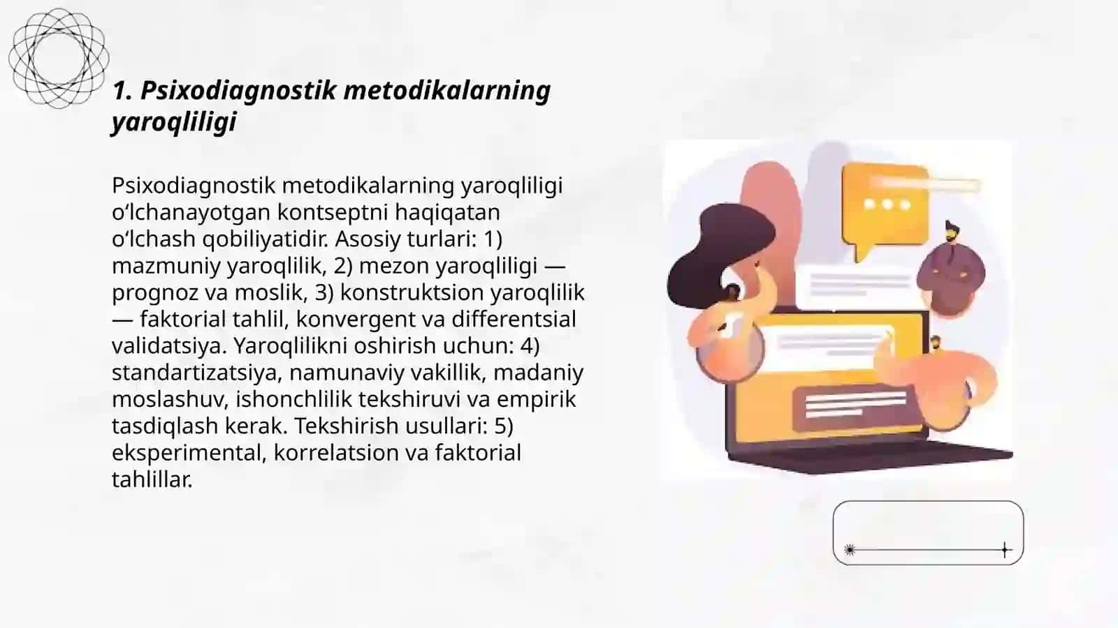 Psixodiagnostik metodikalarga qo'yiladigan talablar 3