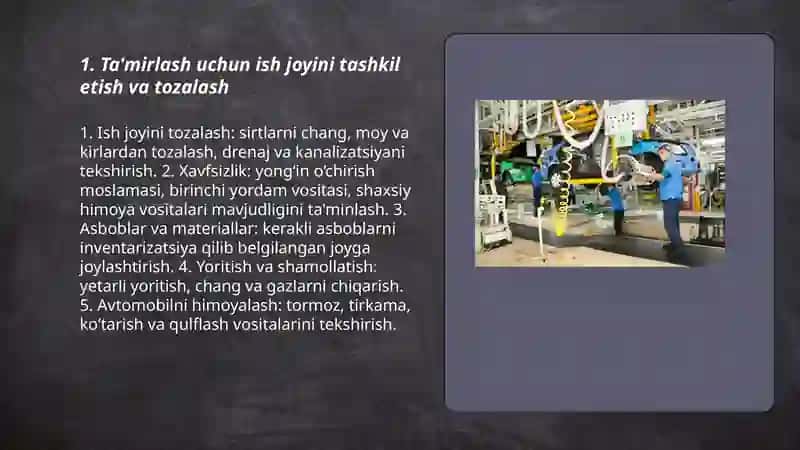 Avtomobil texnikalarini ta'mirlashga tayyorlash 3