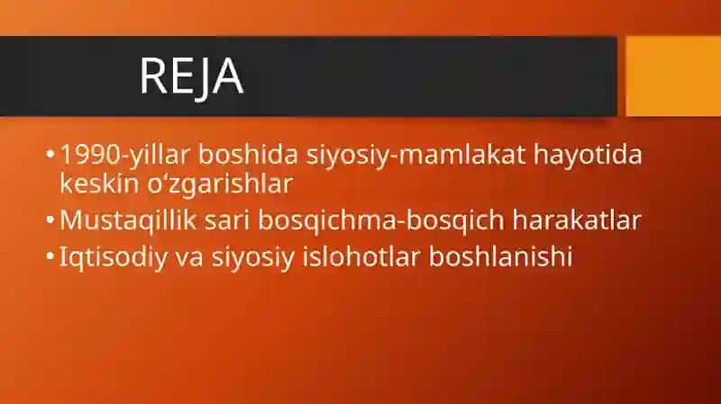 O'zbekistonning Eng Yangi Tarixi Fanidan Mustaqil Ishi 3