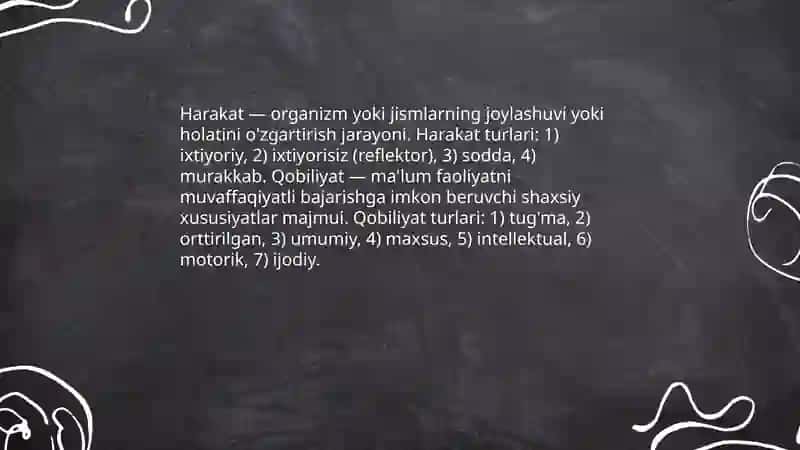 Harakat va qobiliyat 3
