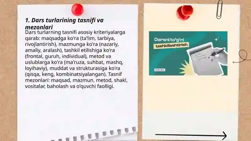 Darsning turlari va tuzilishi 3