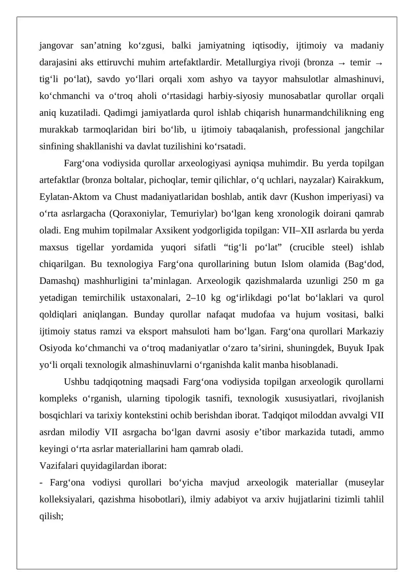 Farg'ona vodiysida qurollar arxeologiyasi 3