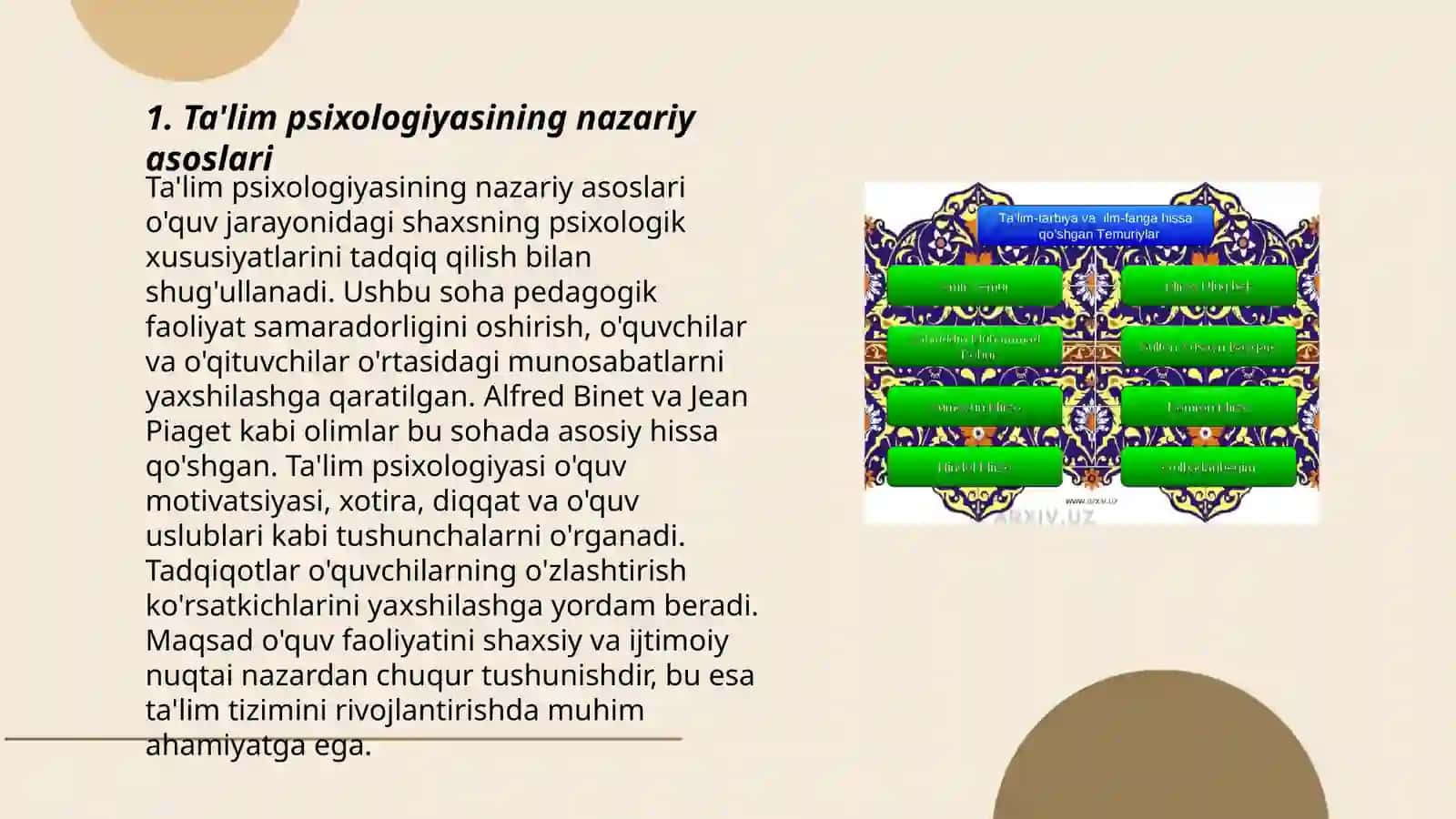 Ta'lim va tarbiya psixologiyasi 3