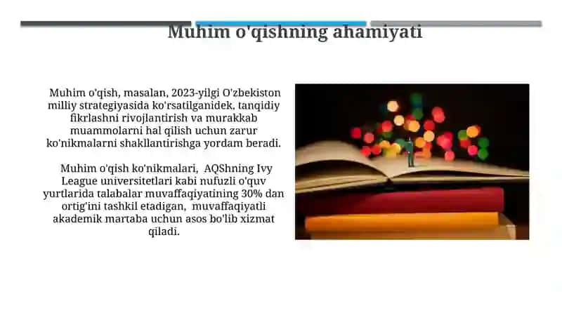 Muhim o'qishning ahamiyati 3