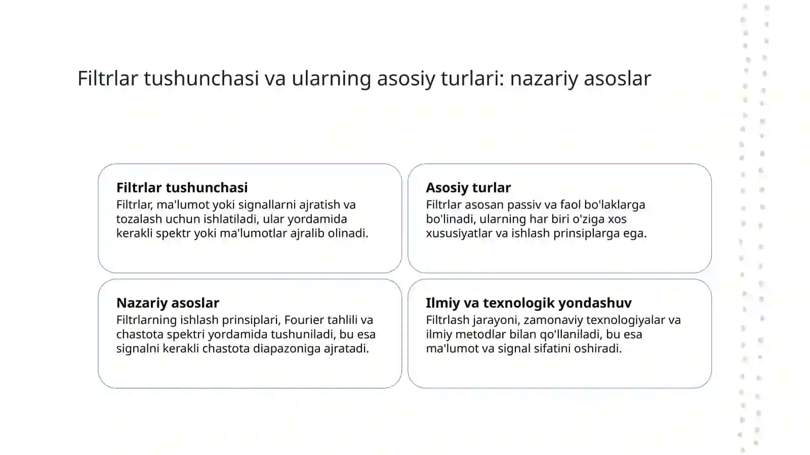 Filtrlar bilan ishlash 3
