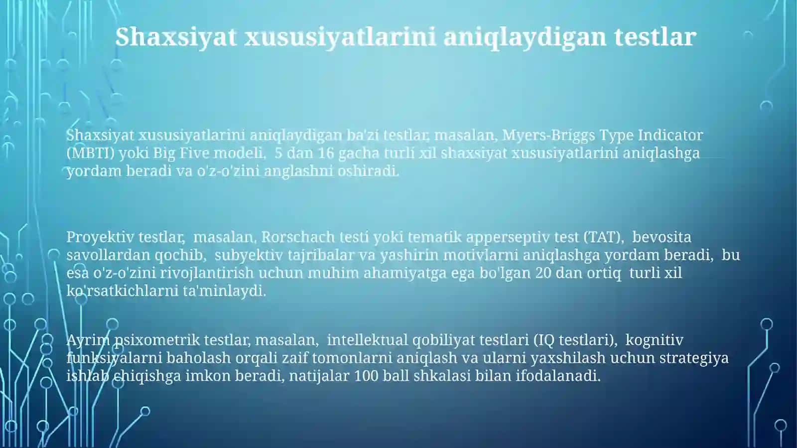 Psixologik testlar 3