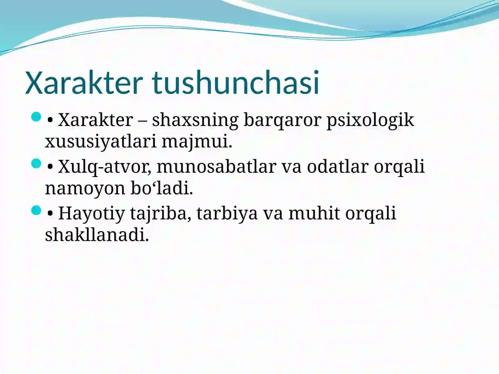 Xarakter va uning xususiyatlari Qobiliyat, iste'dod va qobiliyatq 3