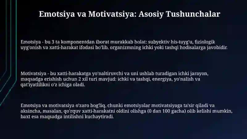 Emotsiya va mativatsiya 3