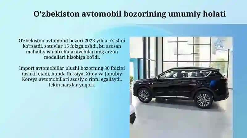 Узбекистонда замонавий автомобиллар турлари 3
