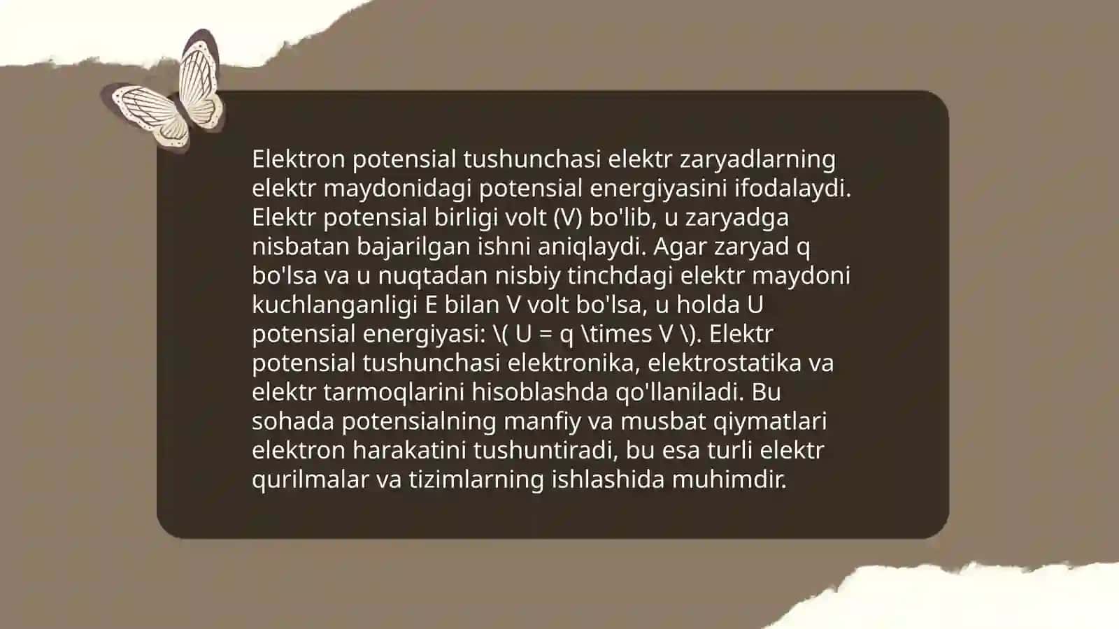 Elektron potensiallar haqida tushuncha 3