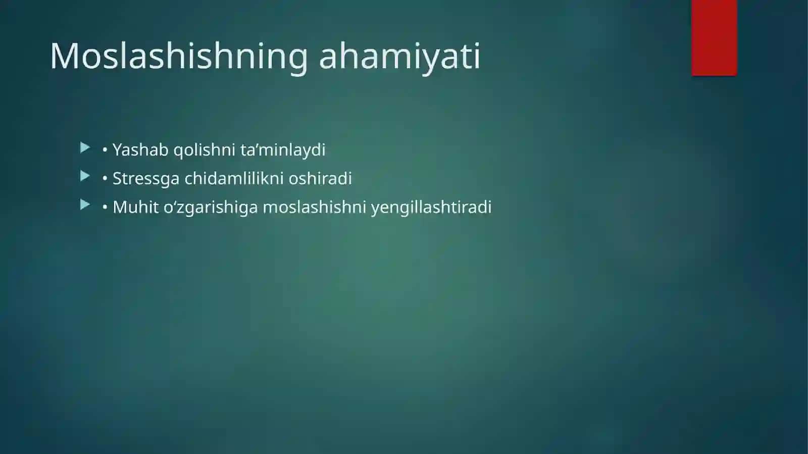 Organizmning moslashishi 3