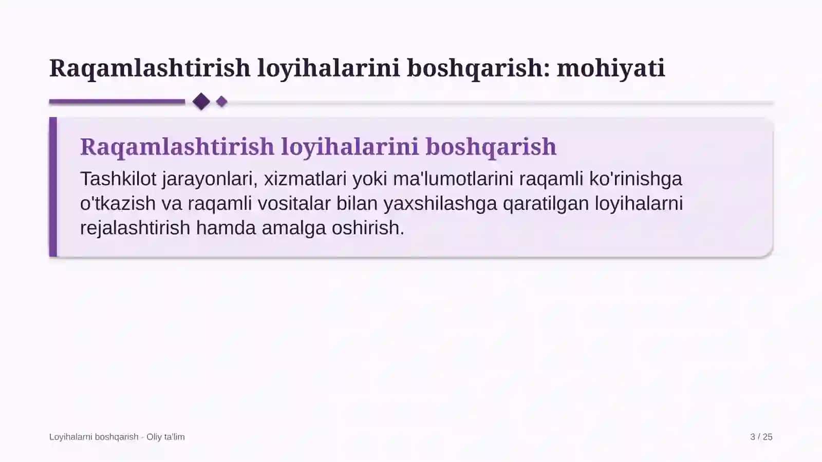 texnik ko'rik markazlarida raqamlashtirish loyihalarini boshqarish 4115 3