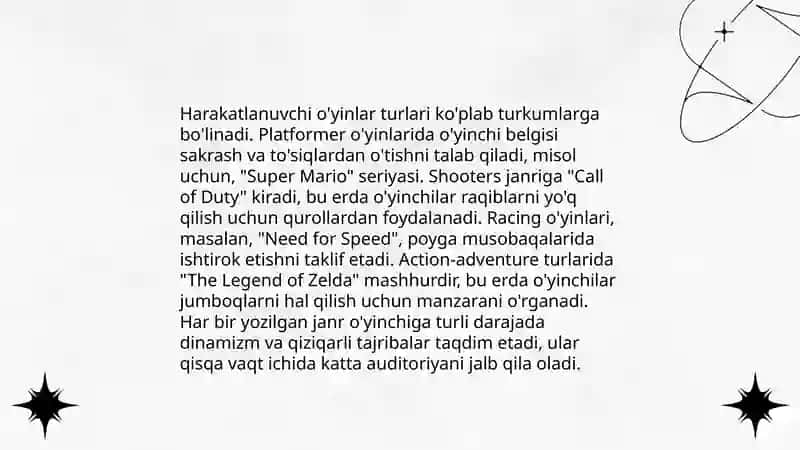 Harakatlanuvchi O'yinlar 3