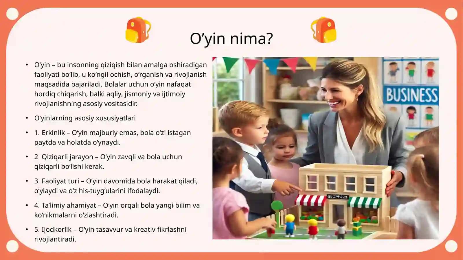 O'YINNING RIVOJLANISH BOSQICHLARI slayd 3