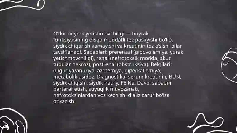 Oʻtkir buyrak yetishmovchiligi 3