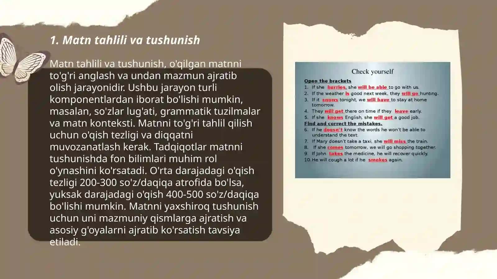 Matn tahlili va tushunish 3