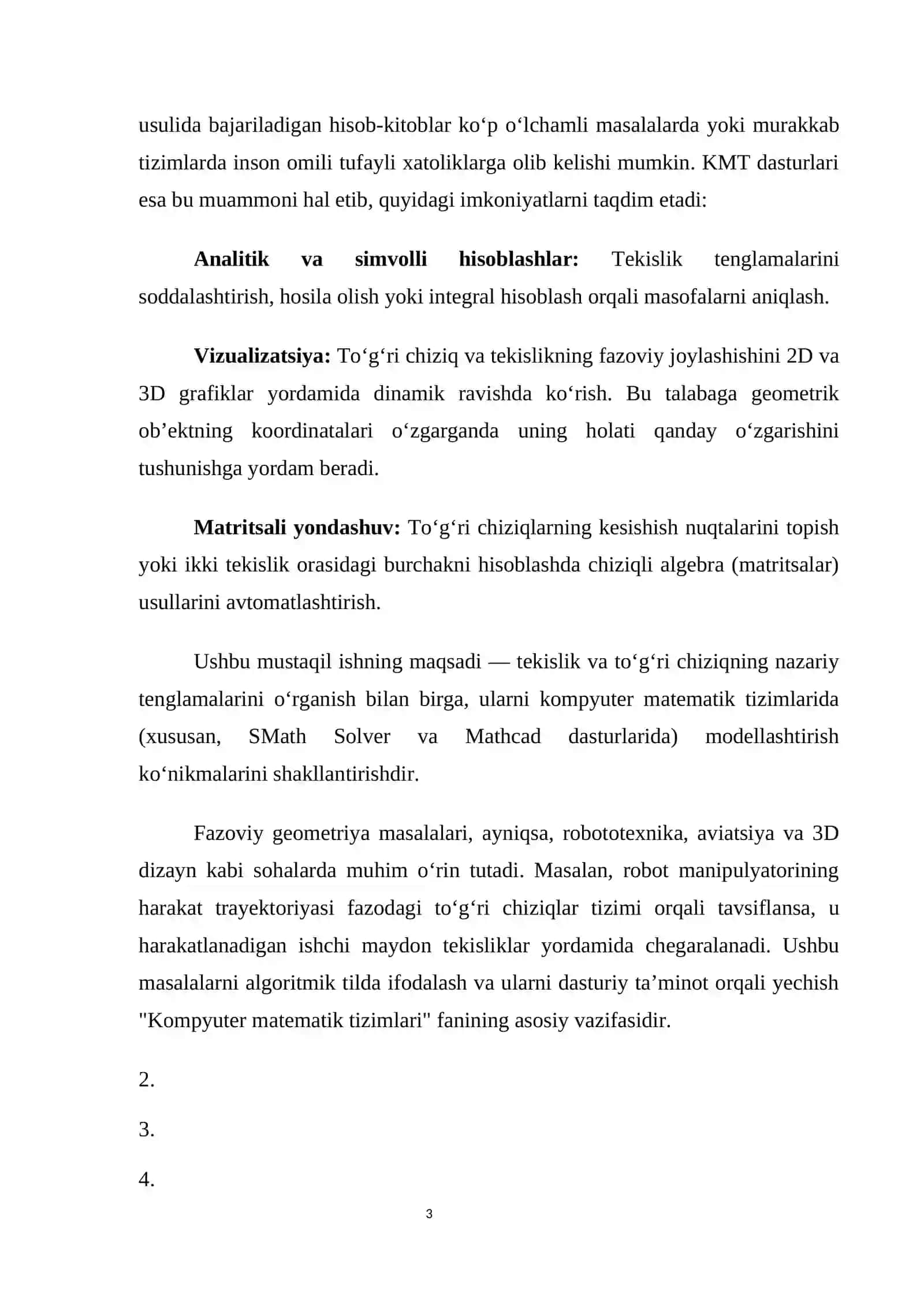Tekislik va toʻgʻri chiziqqa oid masalalarni yechish 3