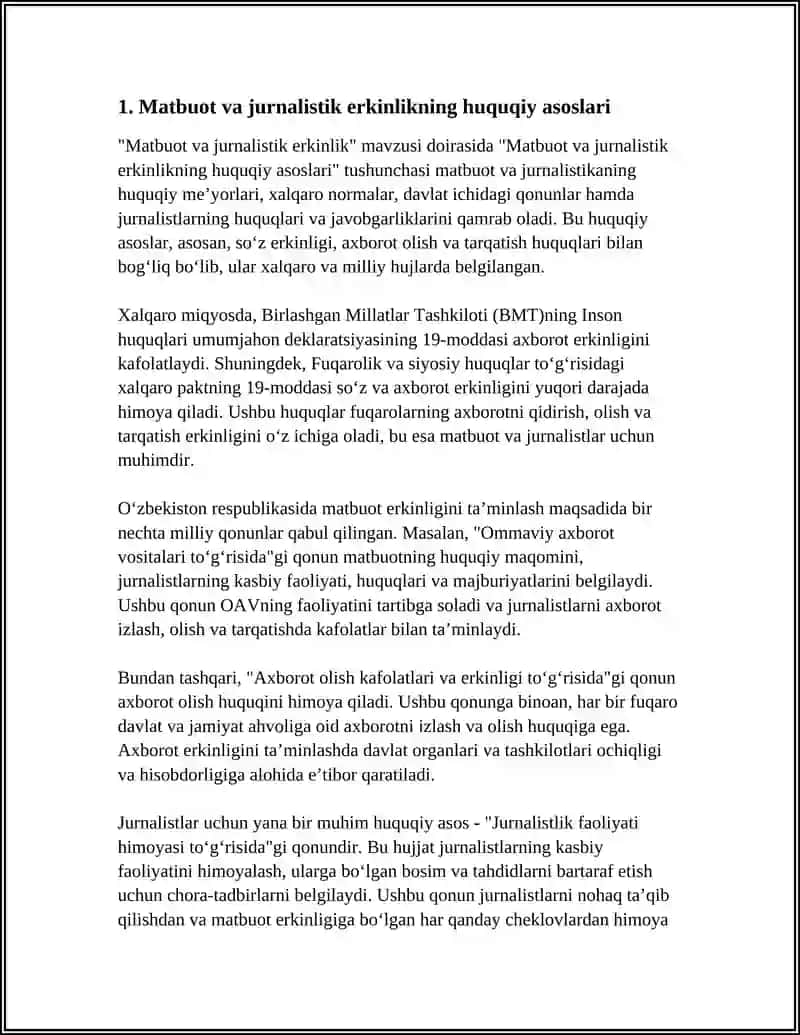 Matbuot va Jurnalistik Erkinlik 3