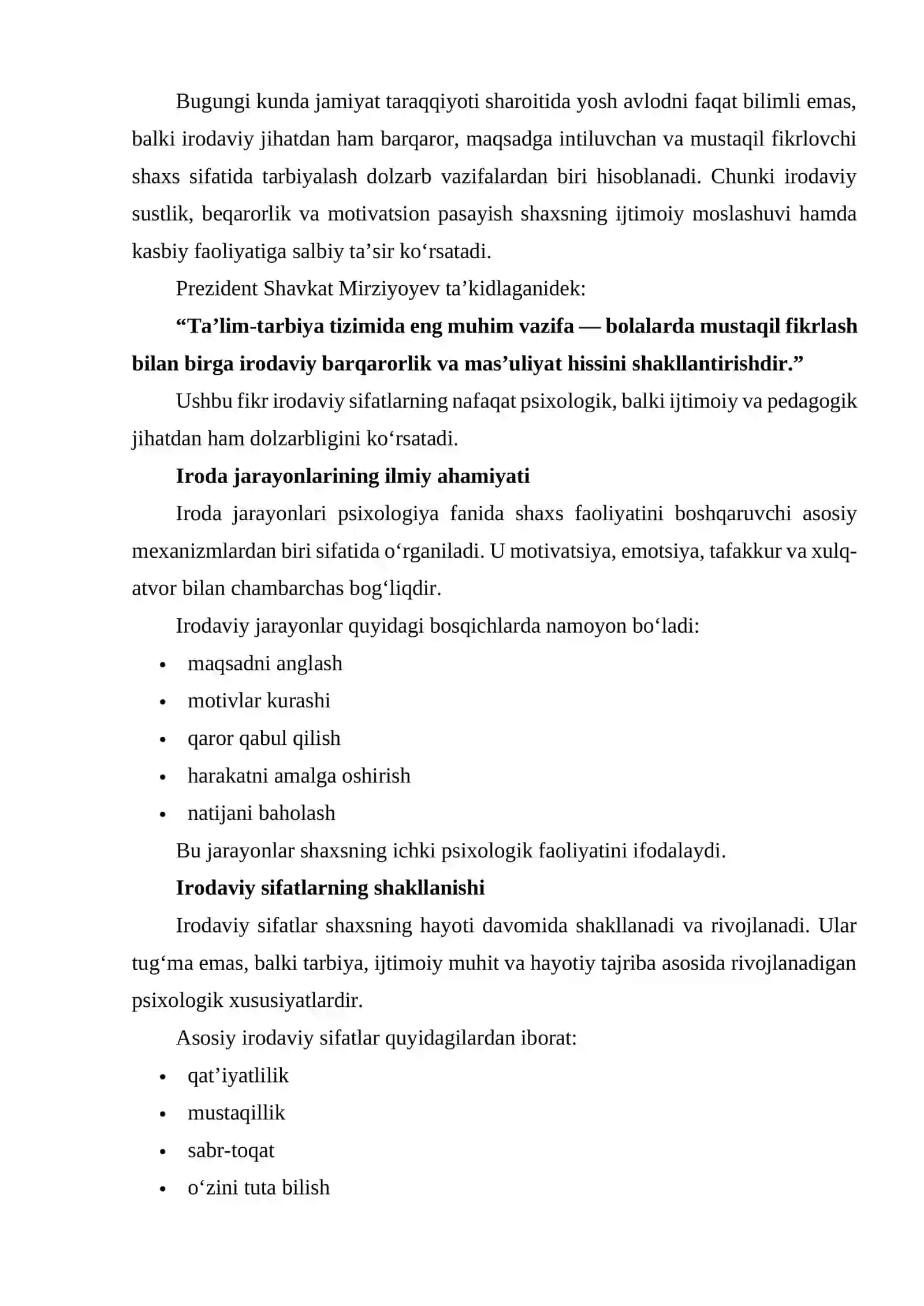 Iroda jarayonlari va irodaviy sifatlarning shakllanishi 3