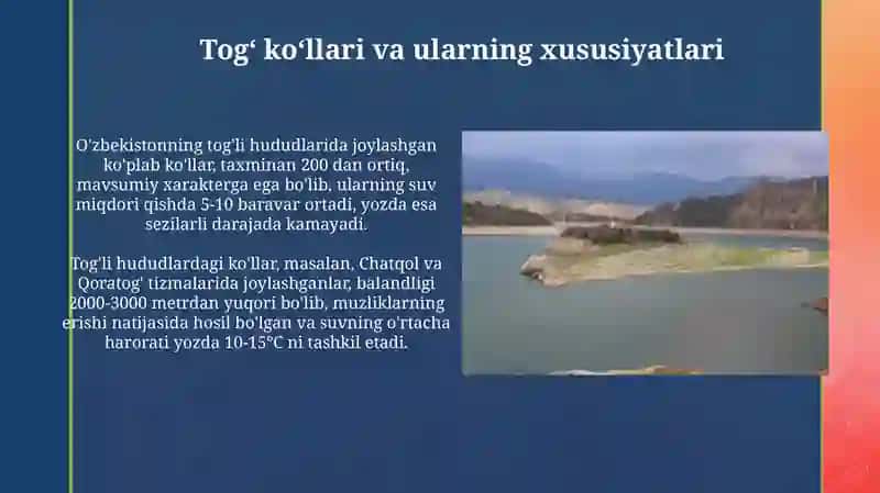 Oʻzbekiston koʻllari va suv omborlari 3
