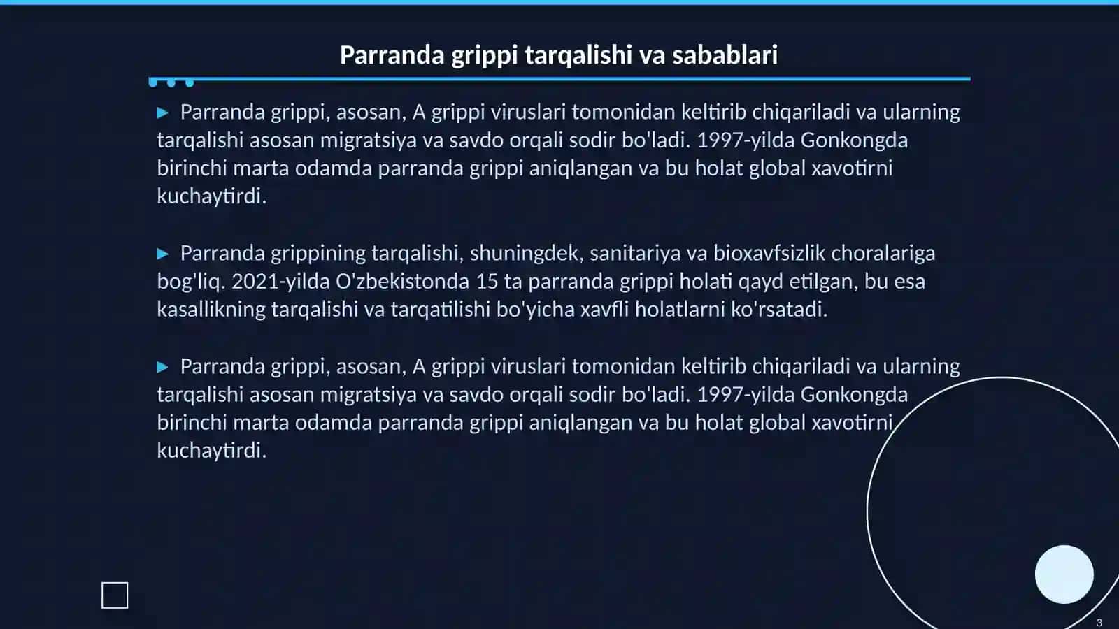 Parranda va chochqa grippi va uning xozirgi kundagi muammolari 3