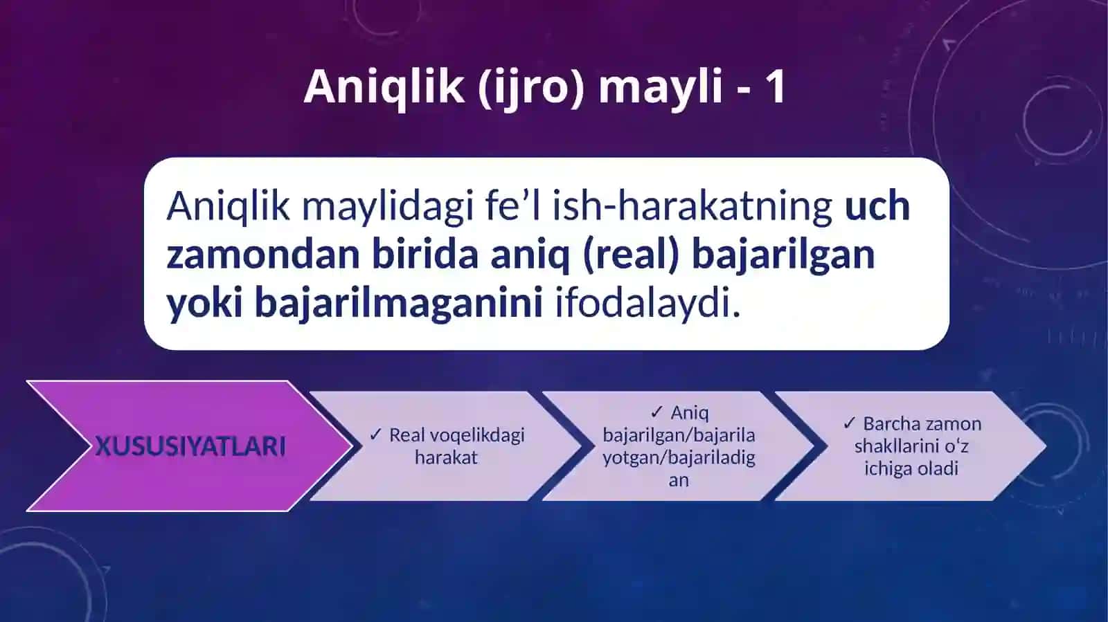 FE’L MAYLLARI VA TO‘LIQSIZ FE’L 3