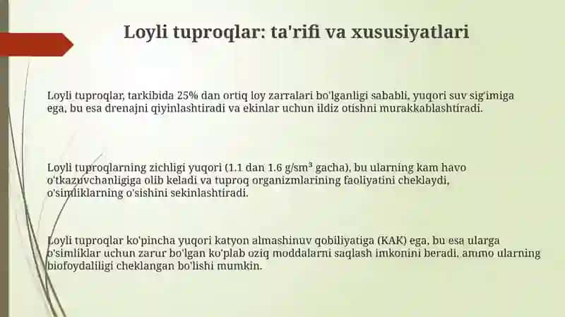 Loyli tuproqlar 3