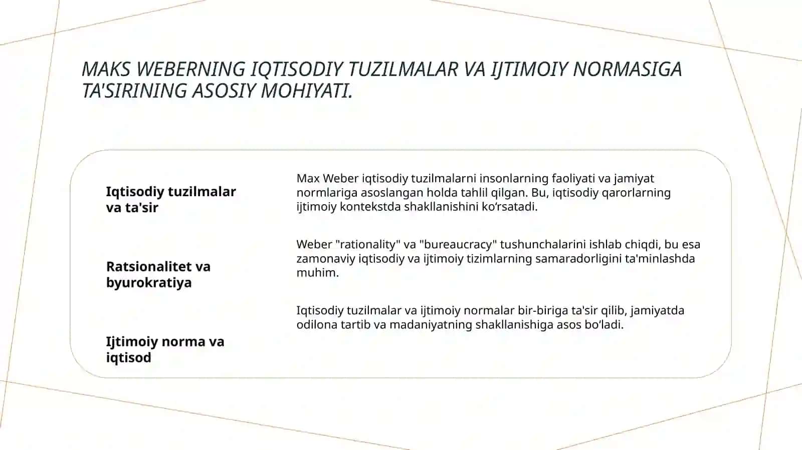 Maks Veberning xo'jalik va jamiyat asari 3