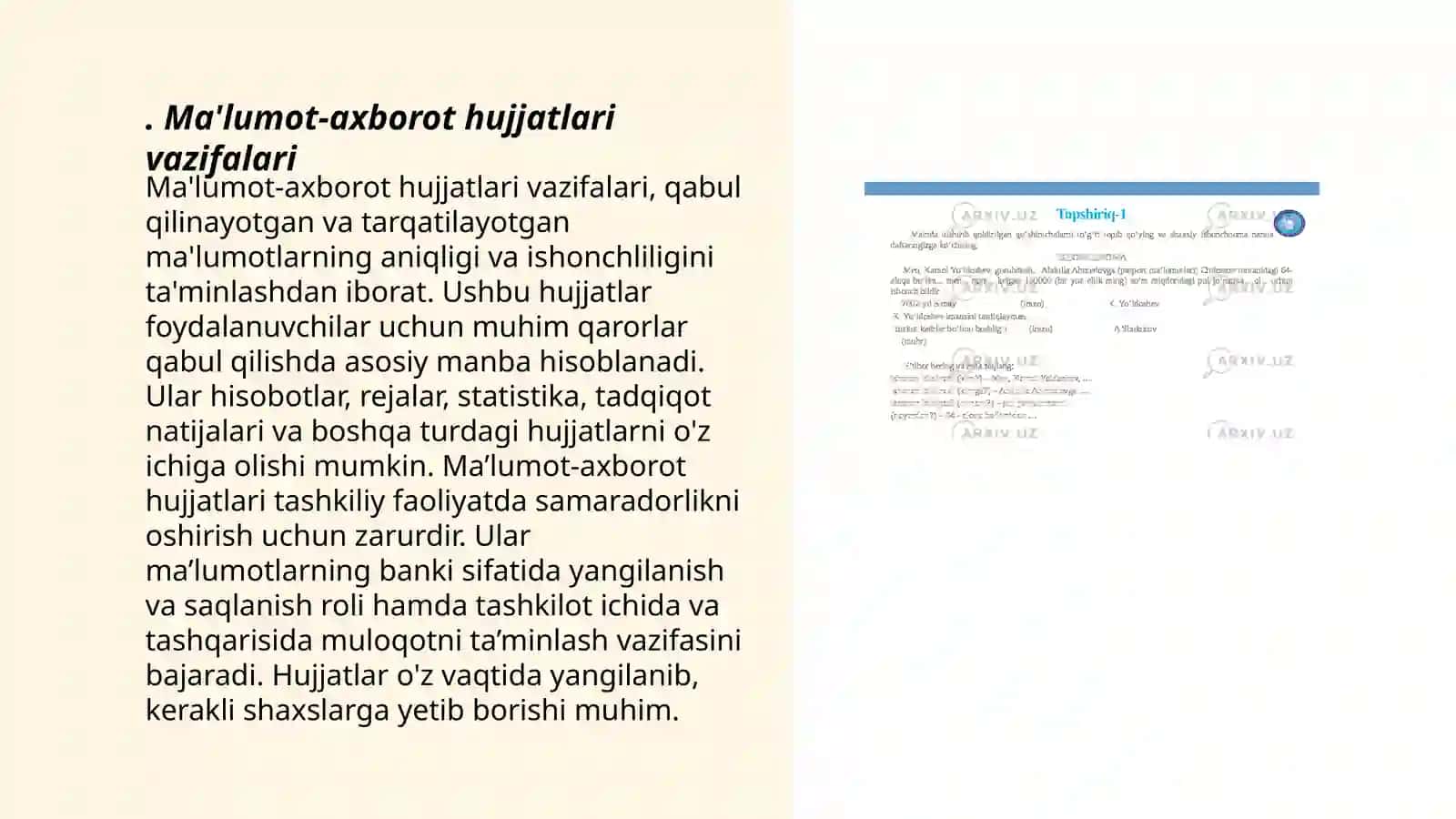 Ma’lumot-axborot hujjatlari 3