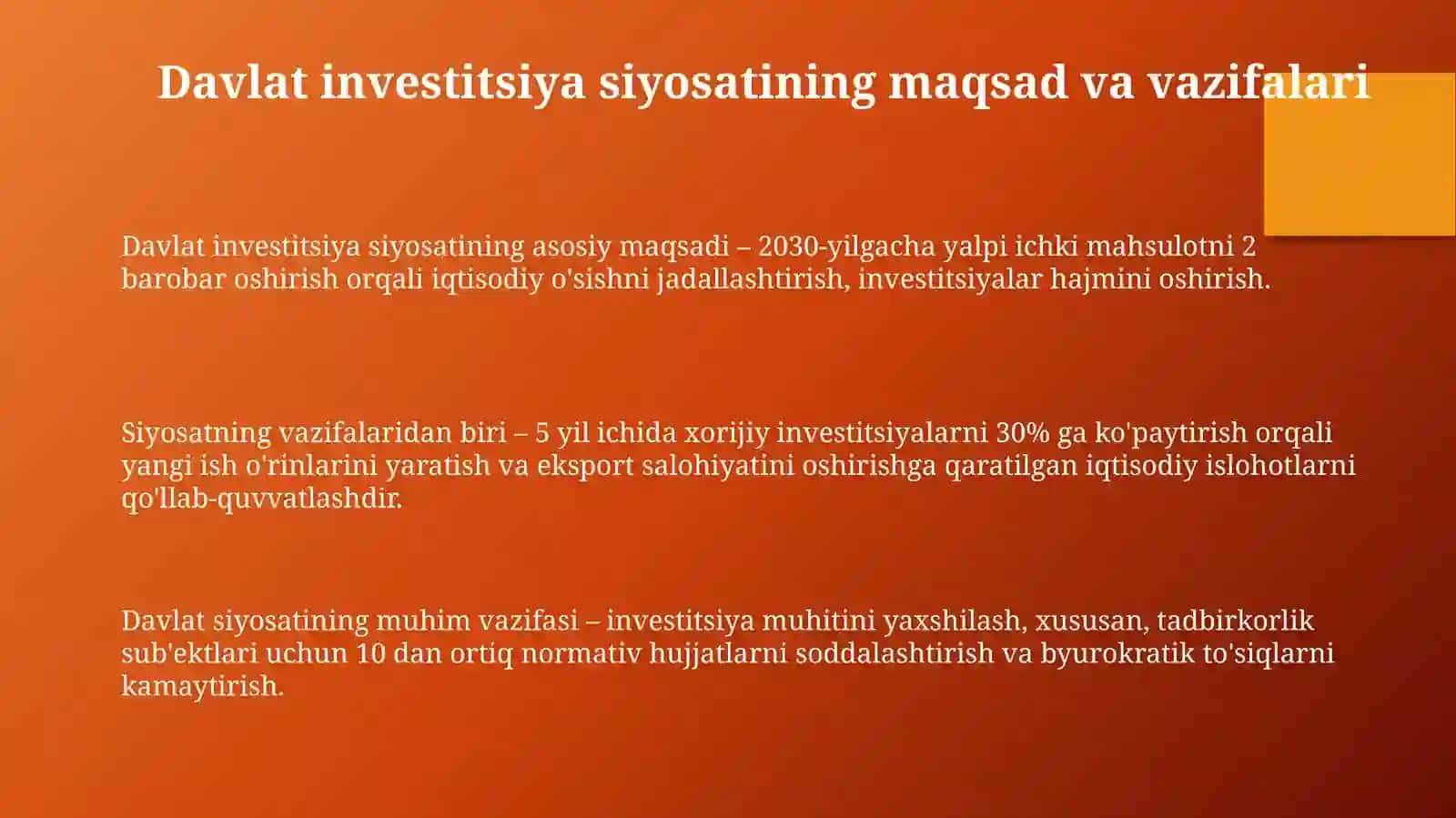 Davlatning investitsiyasiyosati 3