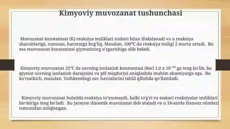 Kimyoviy muvozanat konstantasi 3