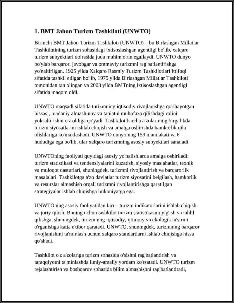XALQARO TURIZM SUBYEKTLARI 3