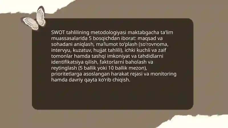 SWOT tahlili maktabgacha taʼlimda 3