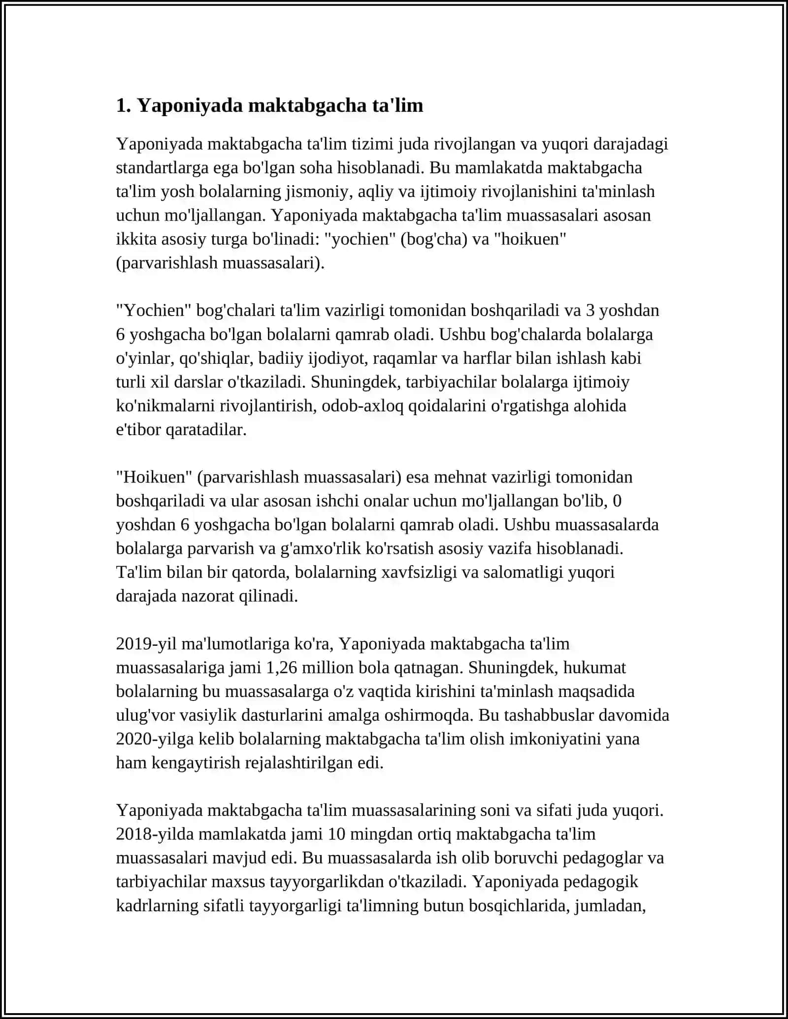 YAPONIYA TA'LIM TIZIMI 3