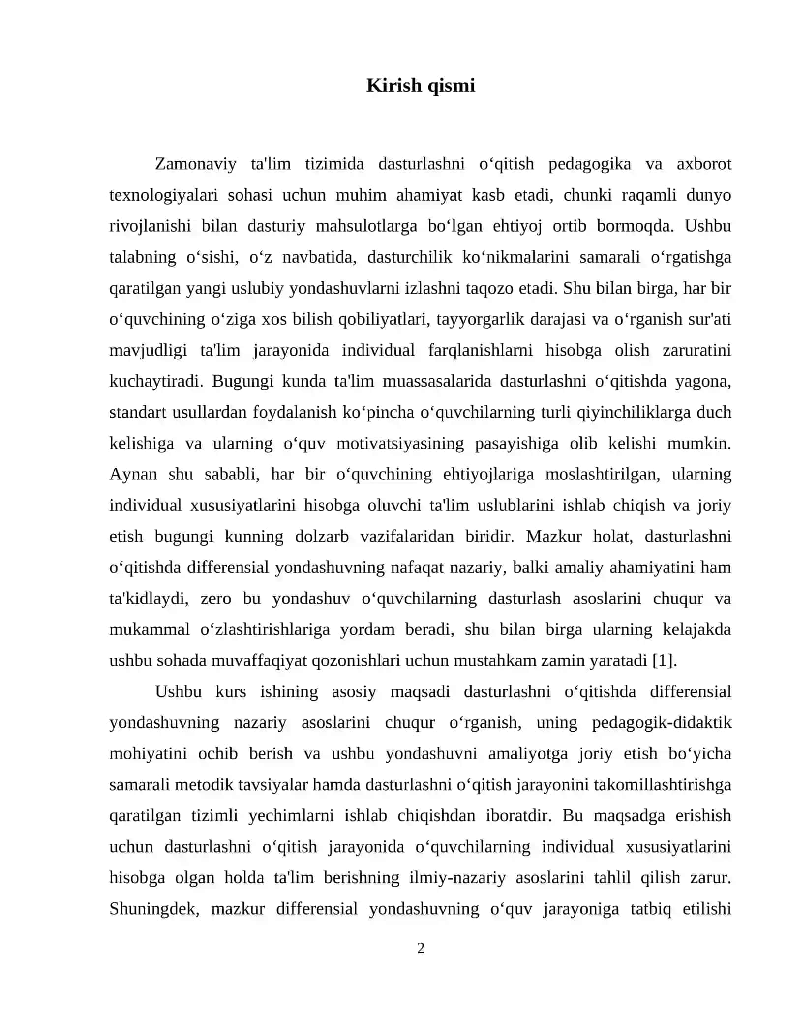 Dasturlashni oʻqitishda differensial yondashuv 3