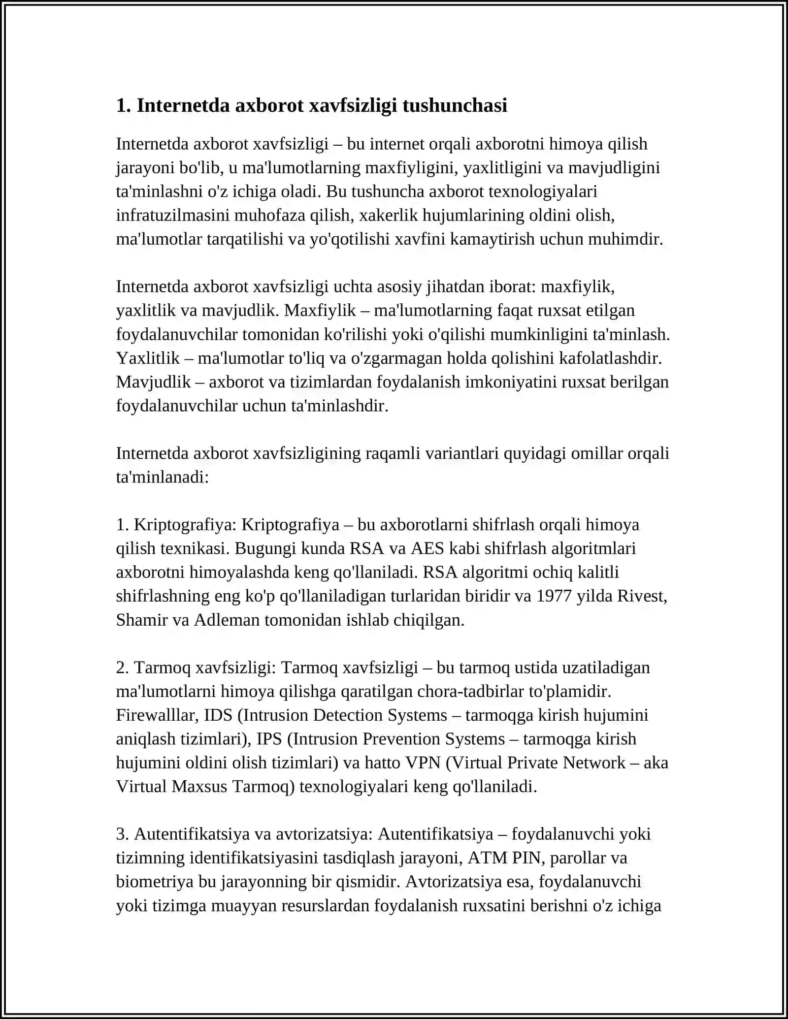 INTERNETDA AXBOROT XAVFSIZLIGI VA TAHDIDLARNI OLDINI OLISH 3