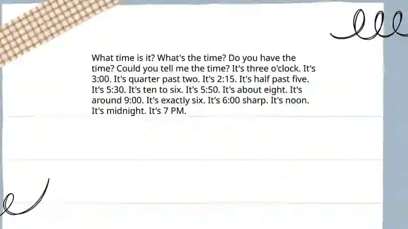 Telling Time 3