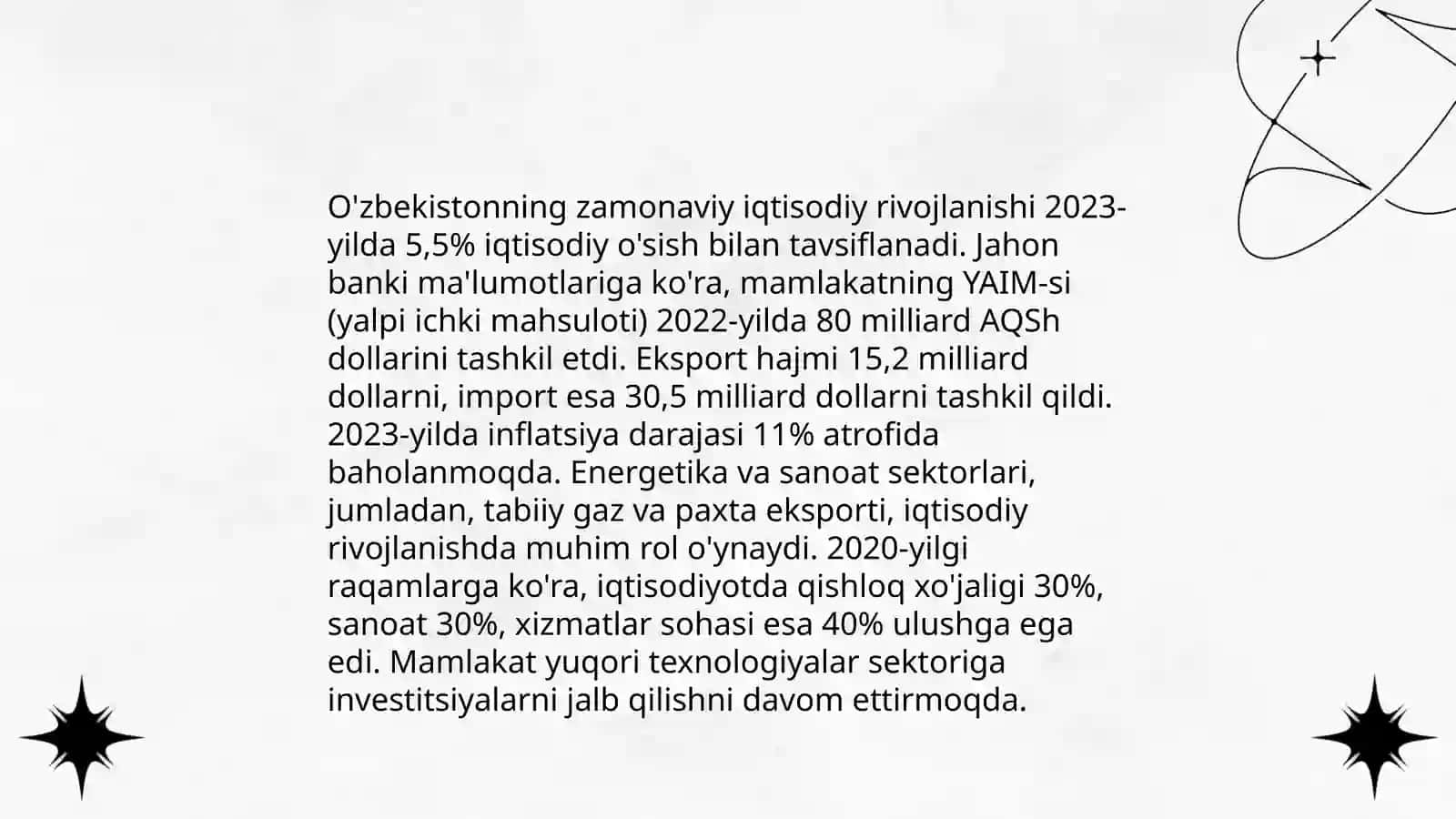 O'zbekistonning zamonaviy iqtisodiy rivojlanishi 3
