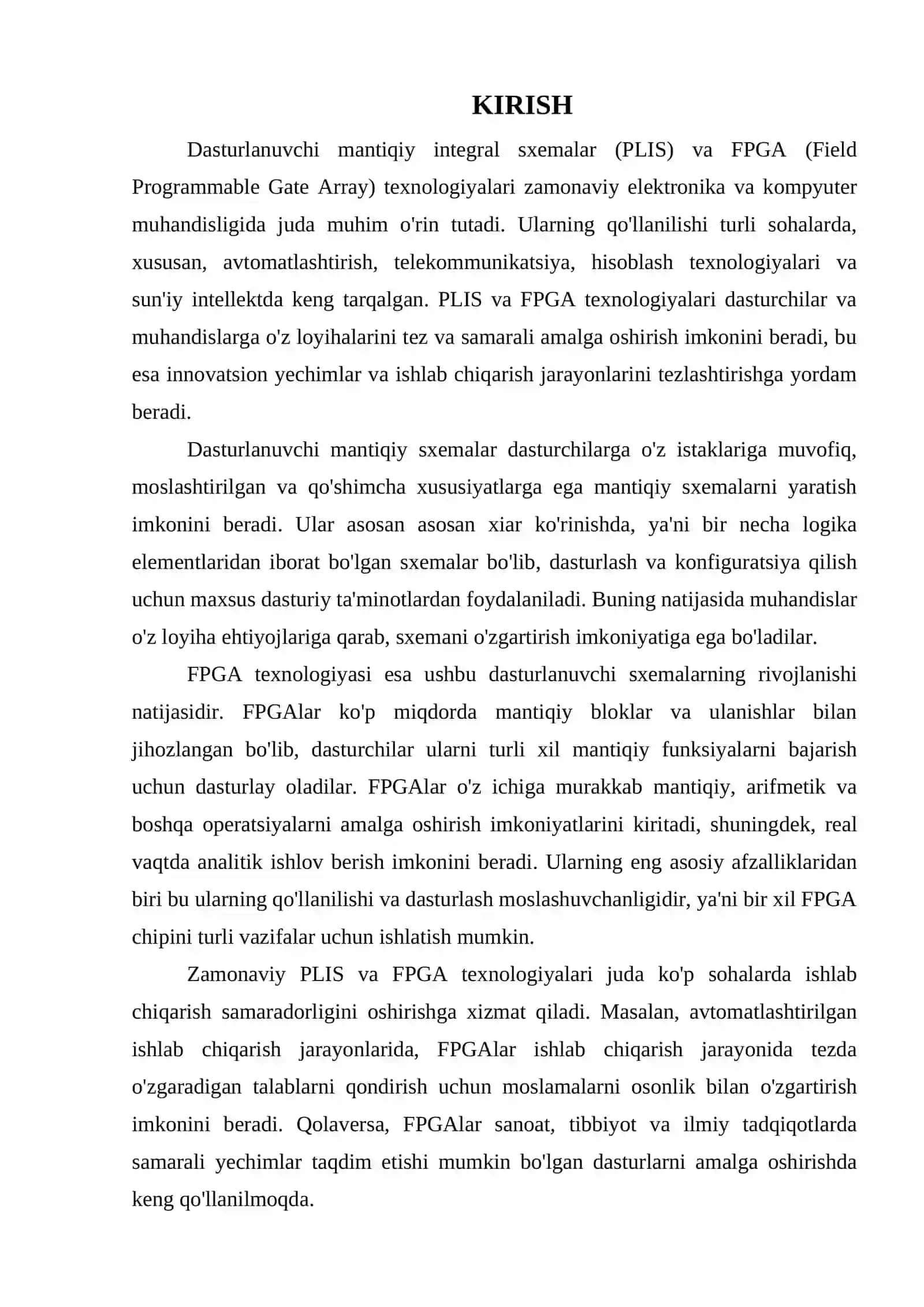 DASTURLANUVCHI MANTIQIY INTEGRAL SXEMALAR (PLIS FPGA) 3