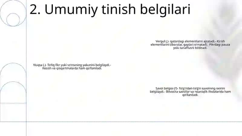 Tinish Belgilari 3