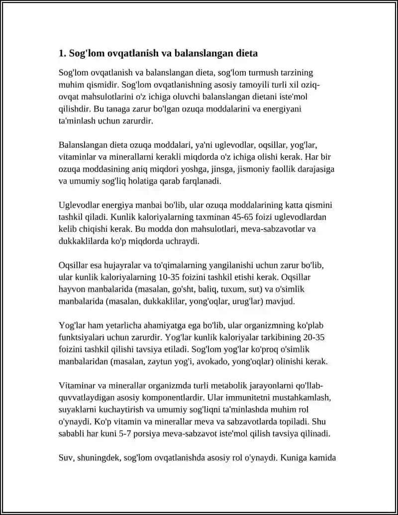 SOG'LOM TURMUSH TARZI 3