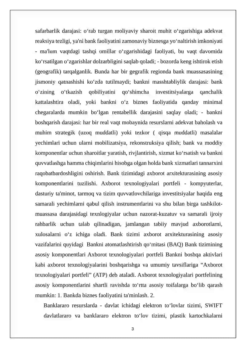 Bank avtomatlashtirilgan axborot tizimlari 3