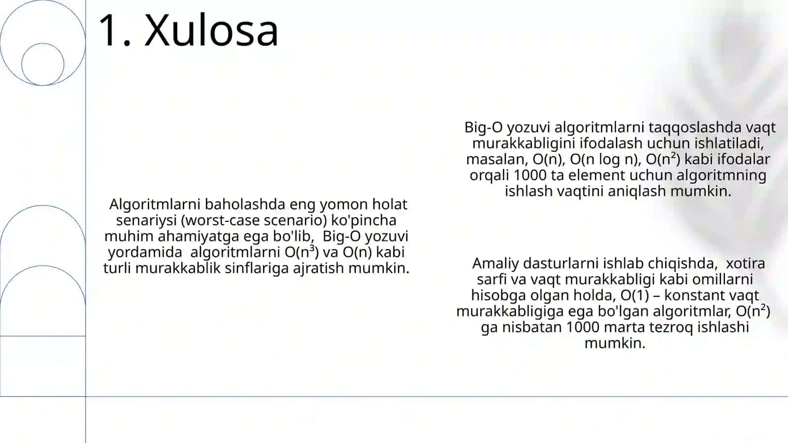 Asimptotik murakkablik (Big-O notation) 3