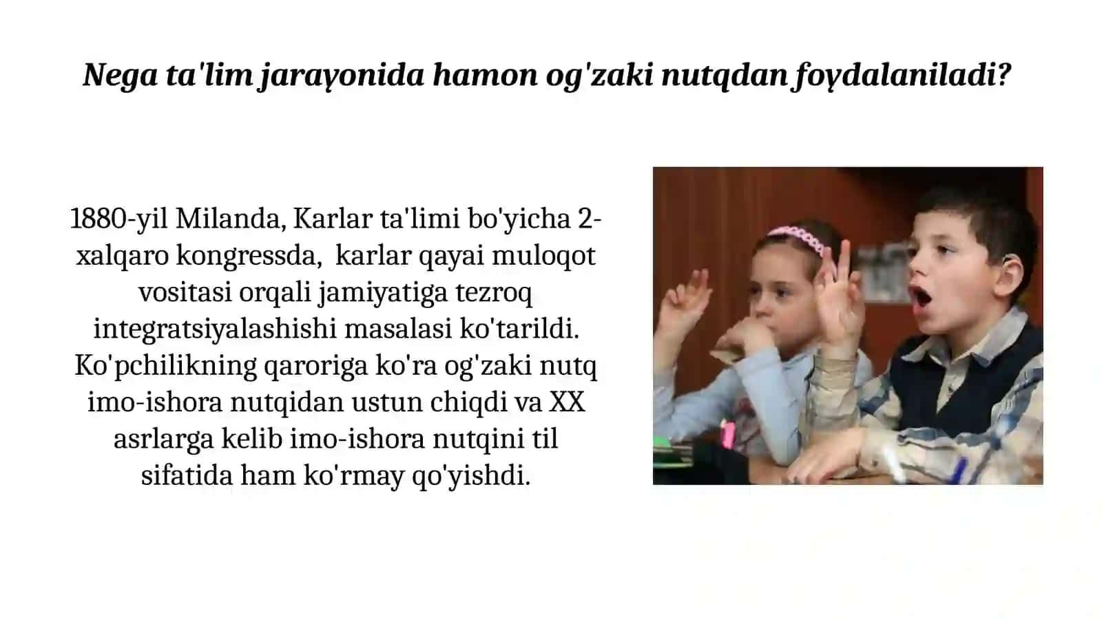 Ta'lim jarayonida imo-ishoralaridan foydalanishning o'ziga xosligi 3