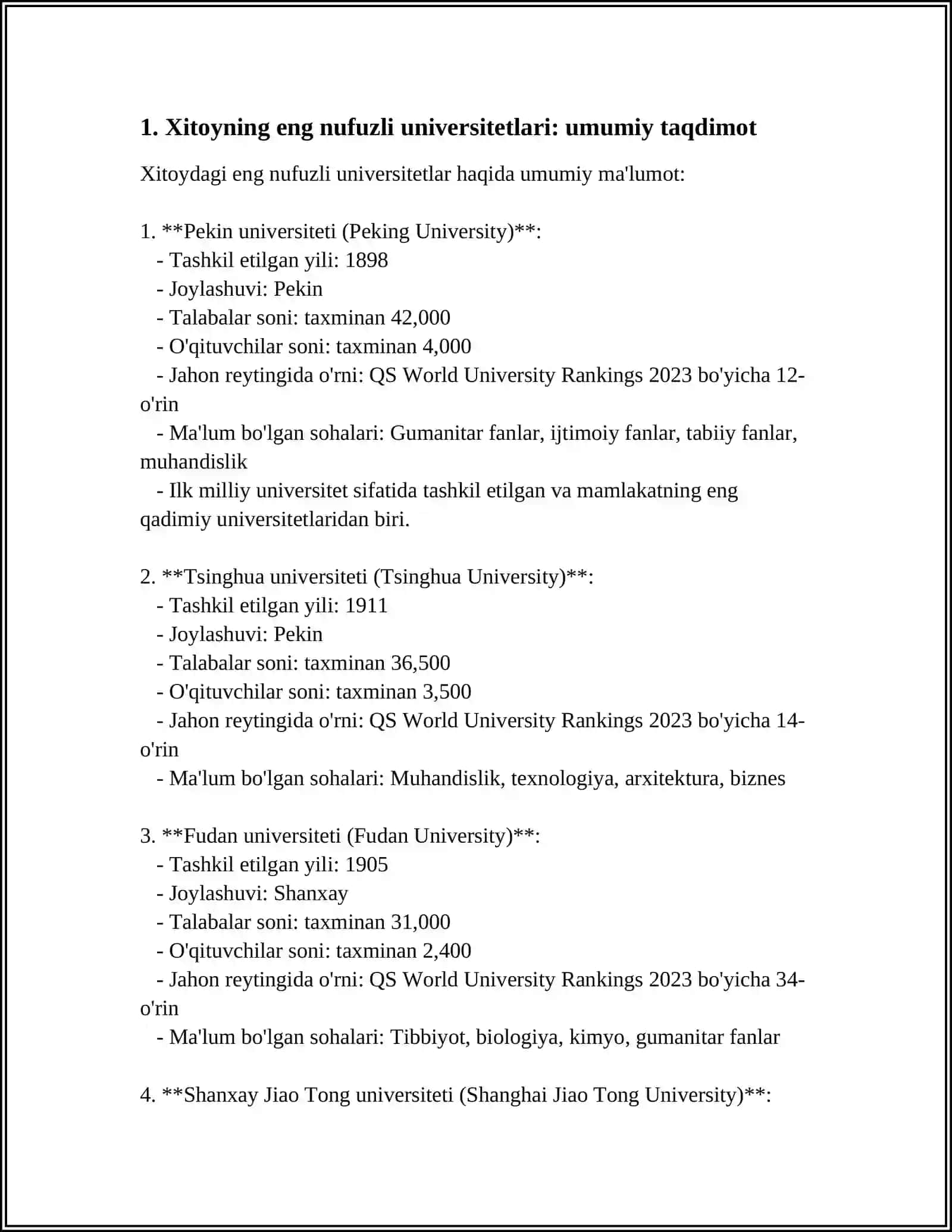 XITOYNING ENG NUFUZLI UNVERSITETLARI 3