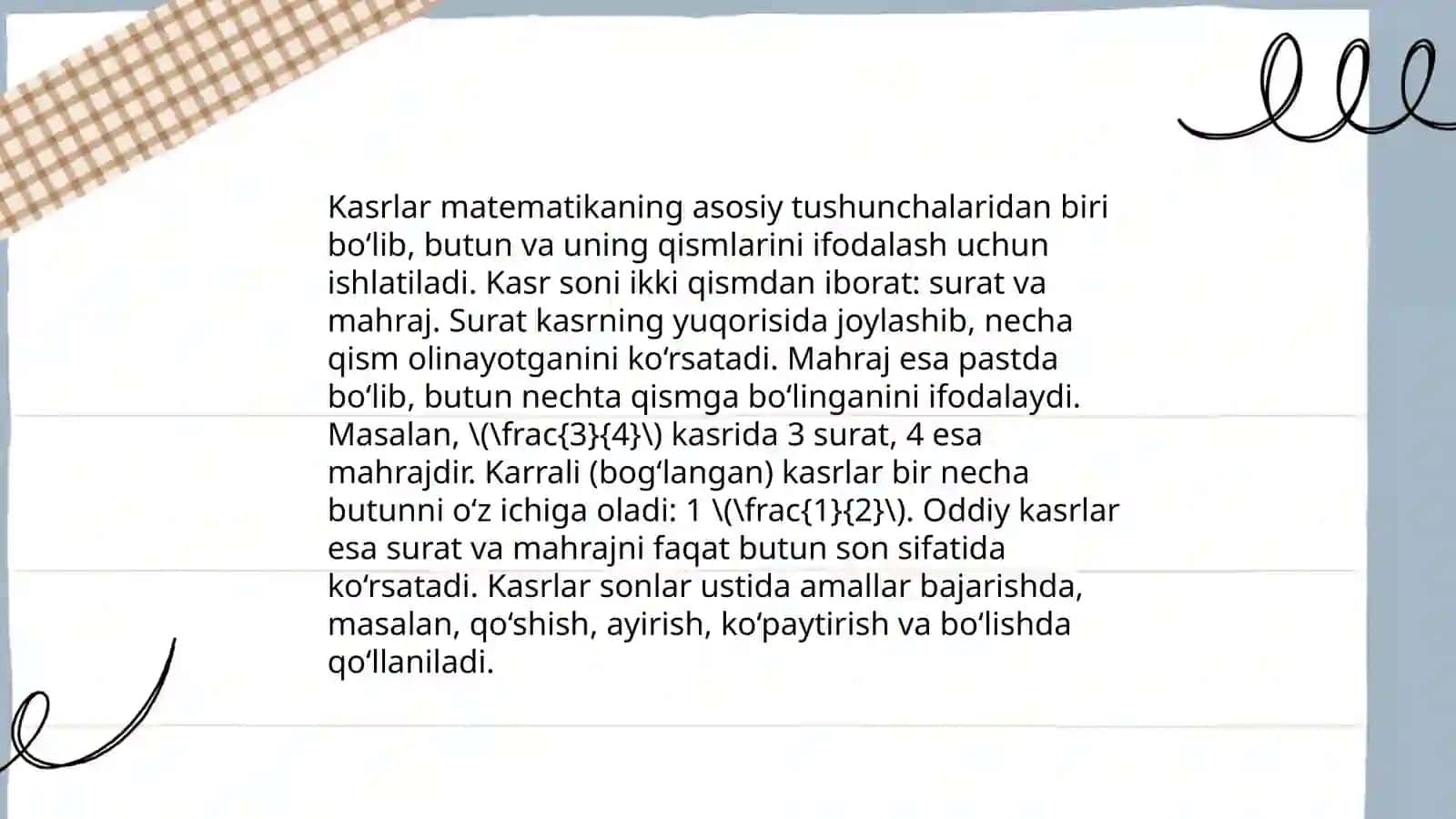 Kasr tushunchasi bilan tanishitirish metodikasi 3