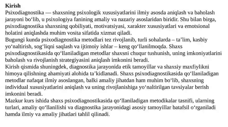 Shaxs psixodiagnostikasida qo'llaniladigan metodikalar tasnifi 3