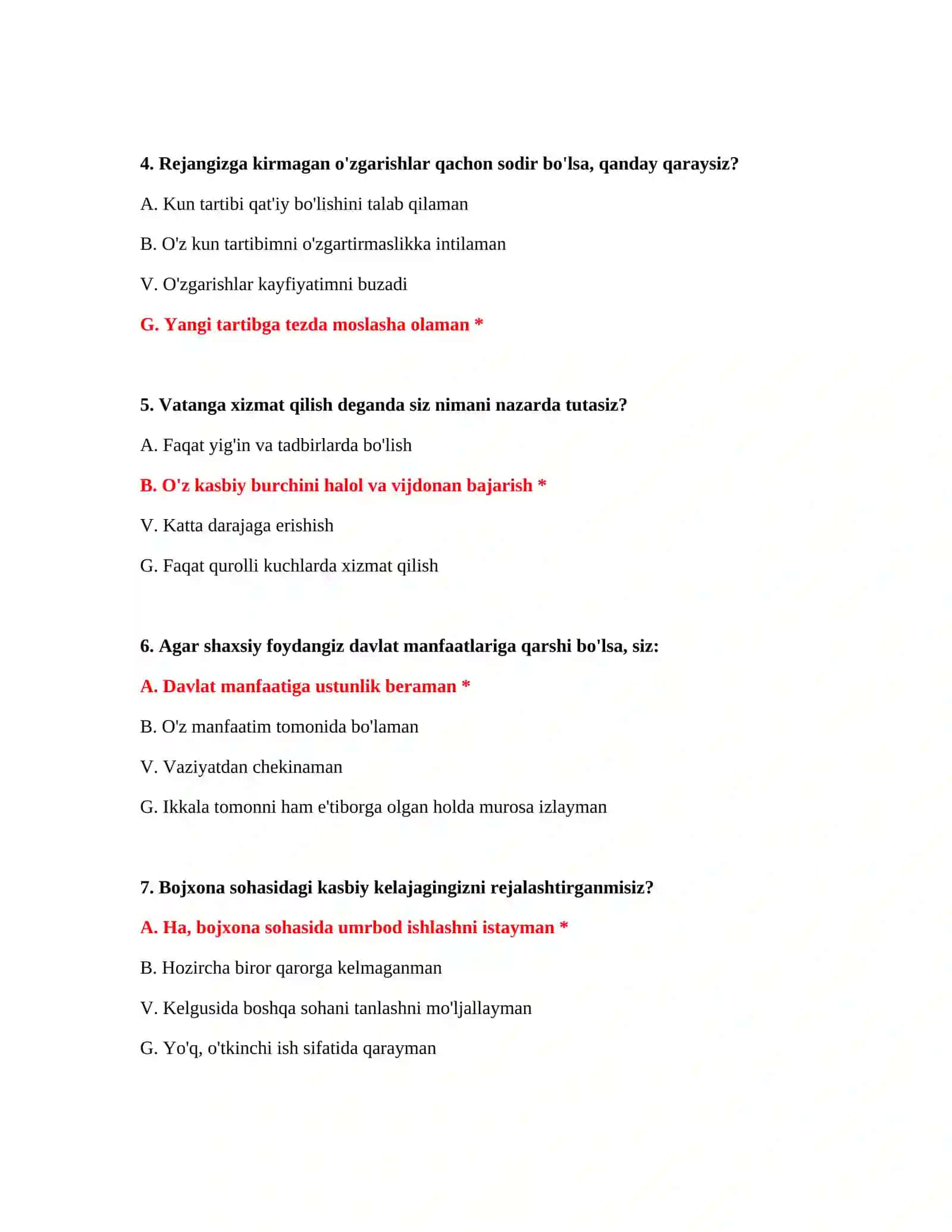 Bojxona imtihon savol javob PDF 3