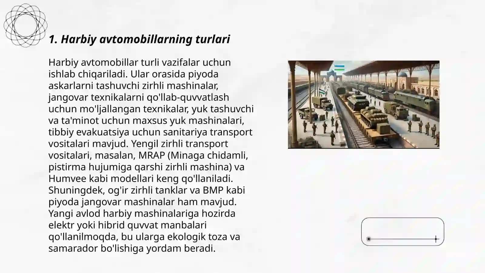 Harbiy avtomobillarda tashishni tashkillashtirish 3