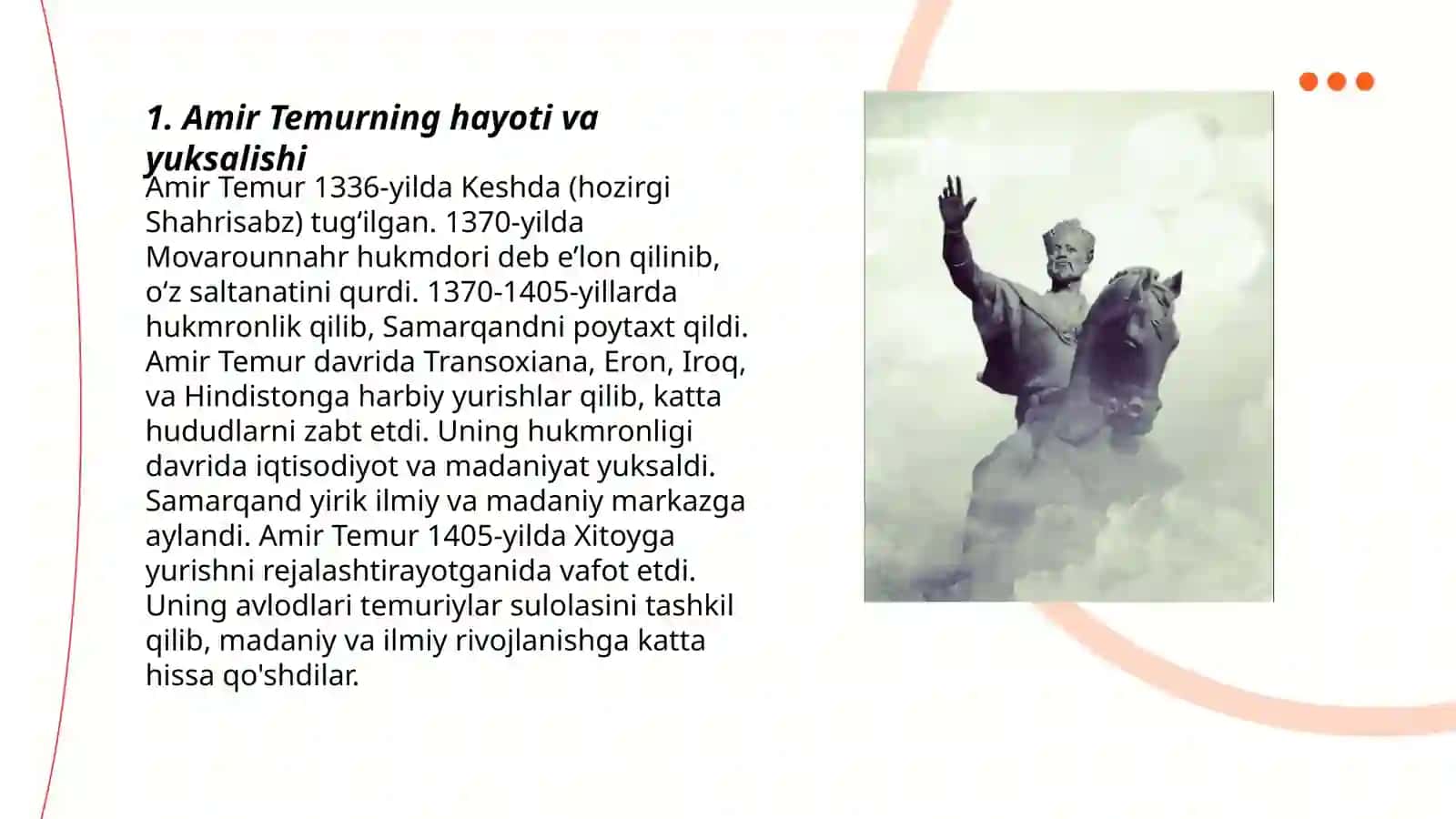 Amir Temur - buyuk davlat arbobi va sarkarda 3